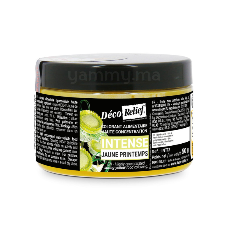 Colorant Hydrosoluble Jaune Printemps Intense en Poudre 50 gr - Déco Relief INT12