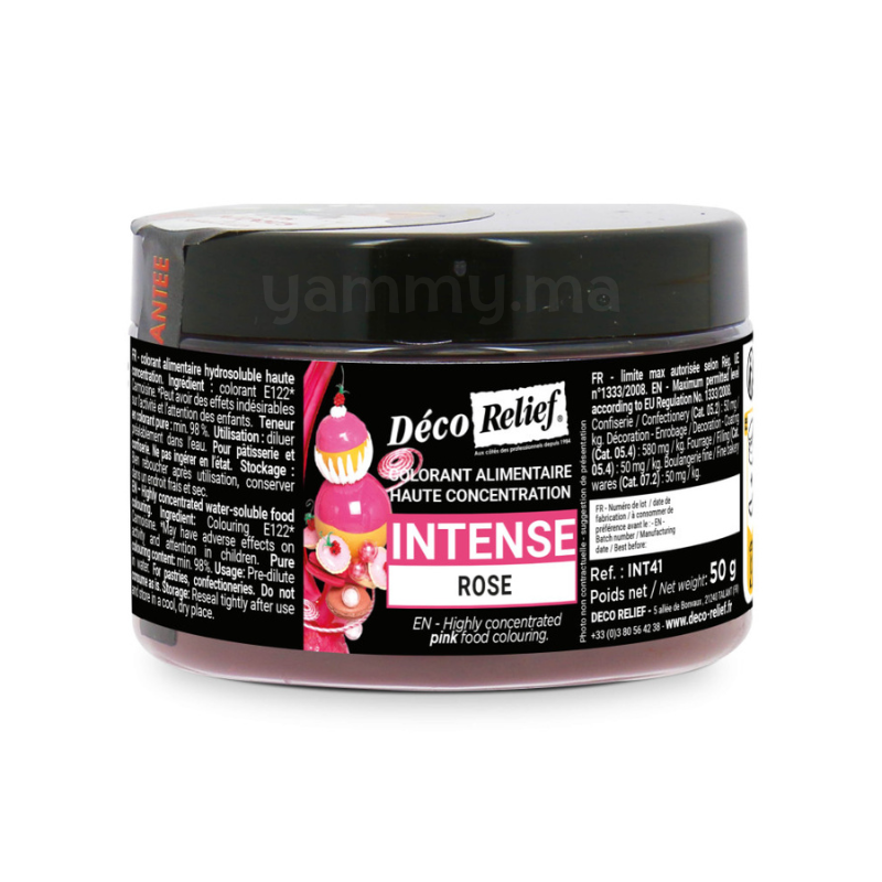 Colorant Hydrosoluble Rose Intense en Poudre 50 gr - Déco Relief