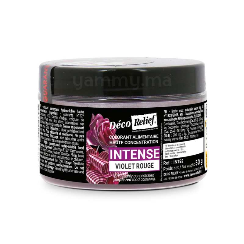 Colorant Hydrosoluble Violet Rouge Intense en Poudre 50 gr - Déco Relief