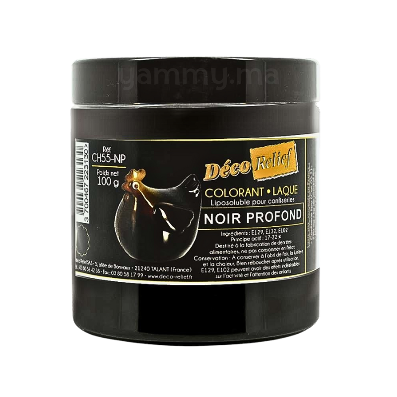 Colorant Liposoluble Laque Noir 100 gr - Déco Relief CH55-NP