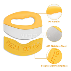 Coupe Pizza en Inox Jaune 15 cm