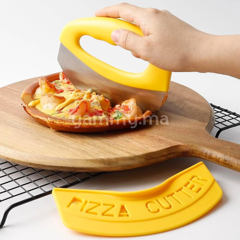Coupe Pizza en Inox Jaune 15 cm