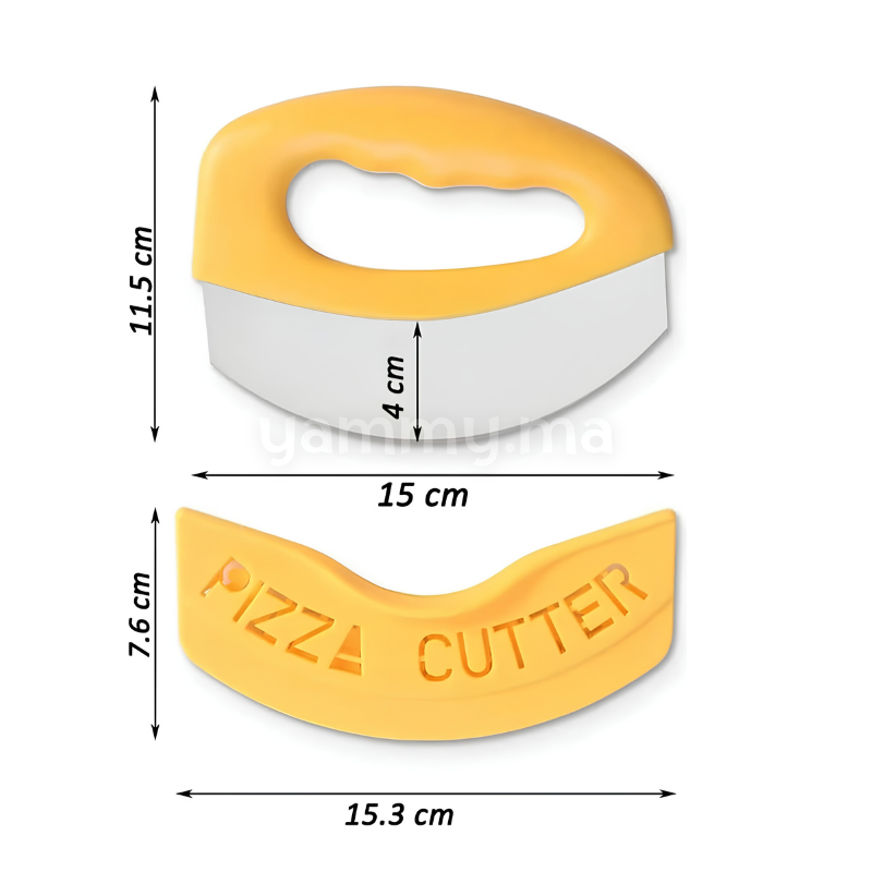Coupe Pizza en Inox Jaune 15 cm