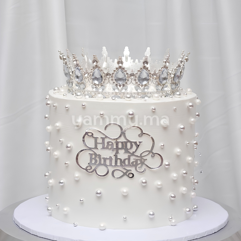 Couronne de Gâteau d'Anniversaire en Métal Argenté Ø 12 cm