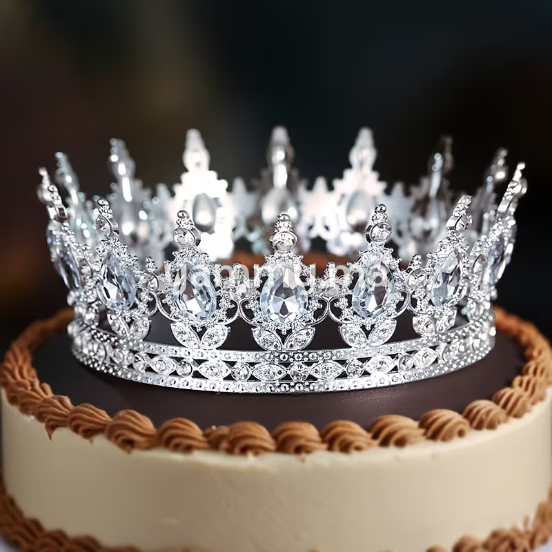 Couronne de Gâteau d'Anniversaire en Métal Argenté Ø 12 cm