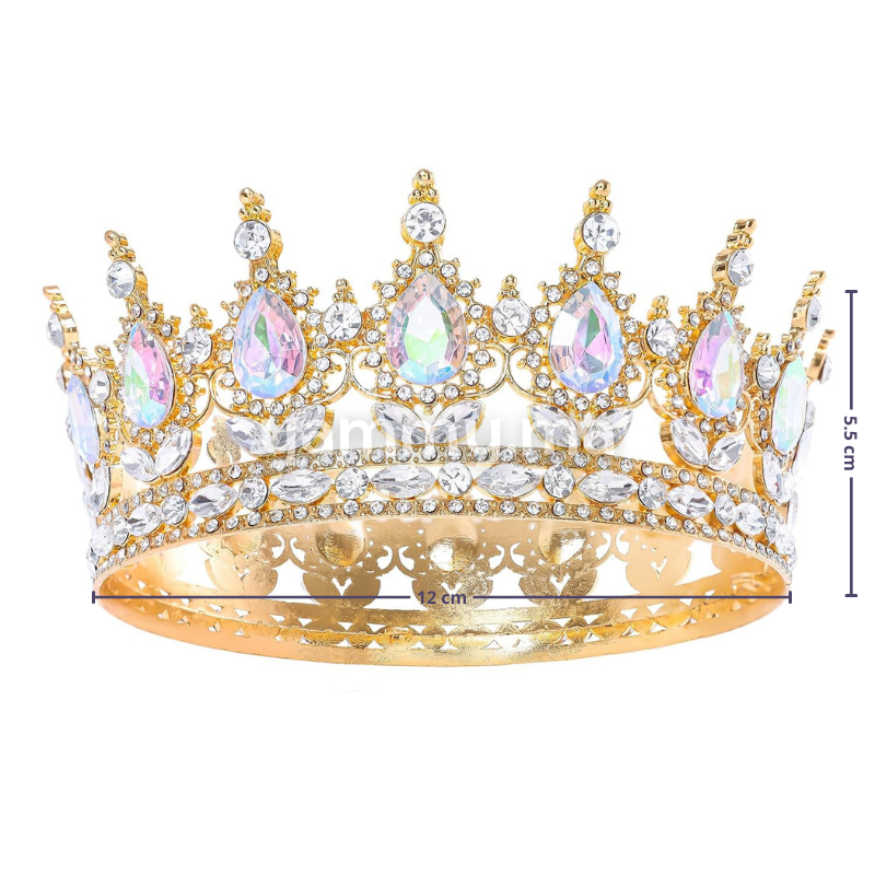 Couronne de Gâteau d'Anniversaire en Métal Dorée Ø 12 cm
