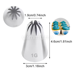 Douille Pâtisserie Inox Fleur 10 dents Ø 19 mm N° 1G