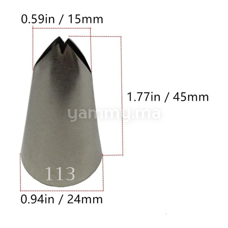 Douille Grande Feuille en Acier-inoxydable "113"