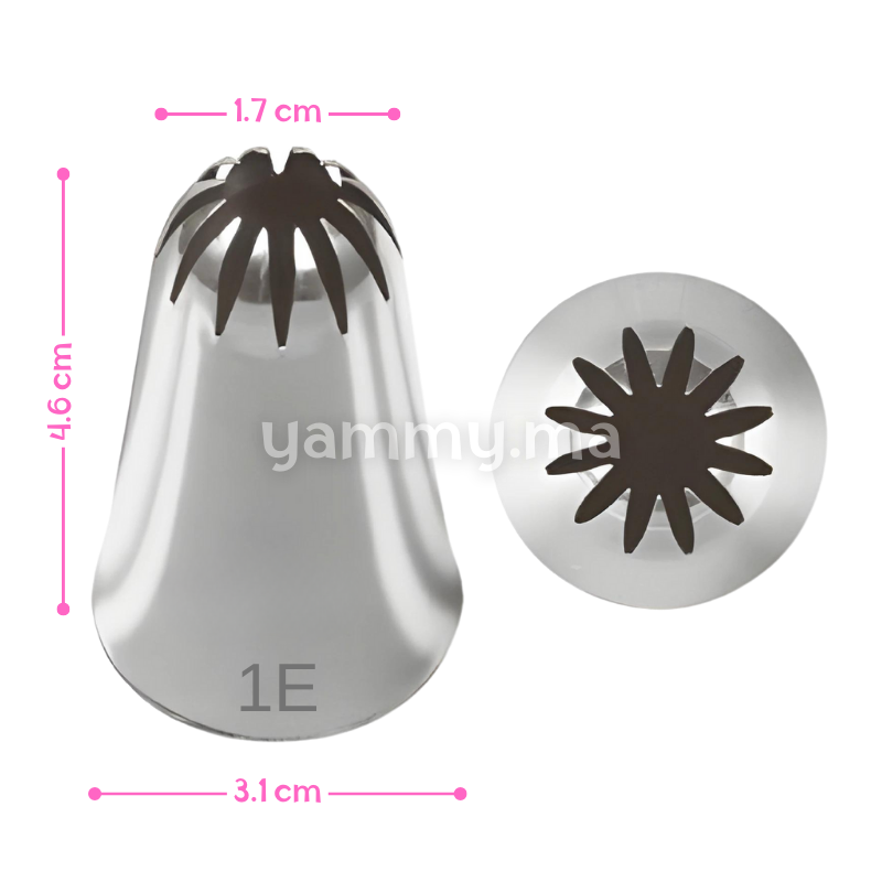 Douille Pâtisserie Inox Fleur 12 dents N° 1E