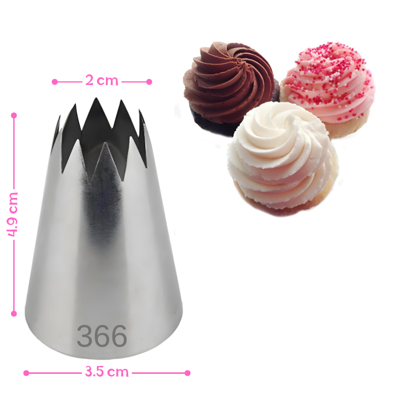 Douille Pâtisserie Inox Cannelée 10 dents N° 366