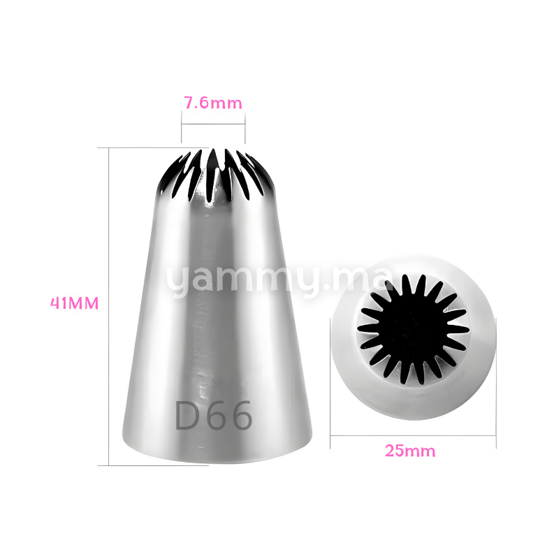 Douille Pâtisserie Inox Fleur 18 dents N° D66