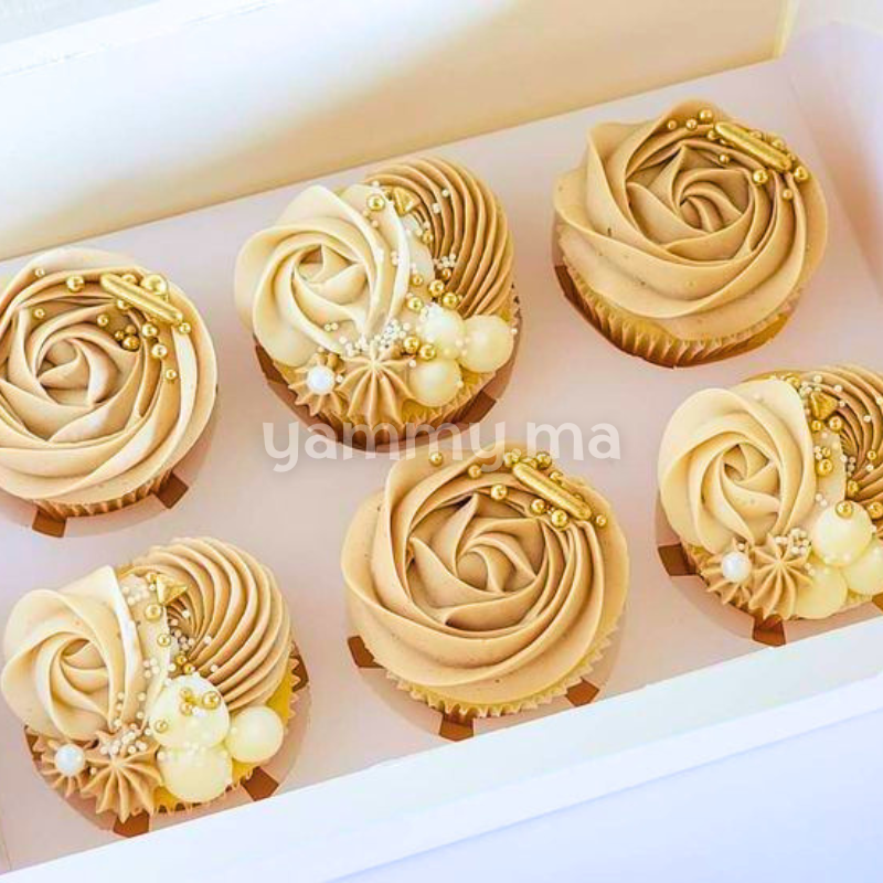 5 Boîtes d'Emballage pour 6 Muffins & Cupcakes Blanc