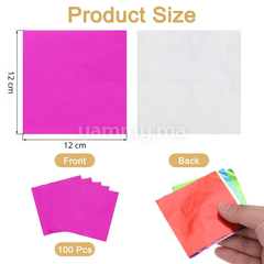 Emballage Pour Bonbons Fuchsia 100 Feuilles 12 x 12 cm