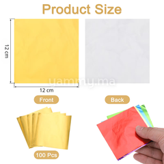 Emballage Pour Bonbons Or 100 Feuilles 12 x 12 cm