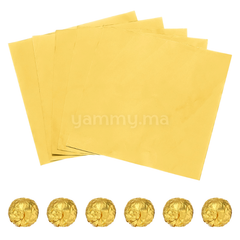 Emballage Pour Bonbons Or 100 Feuilles 12 x 12 cm