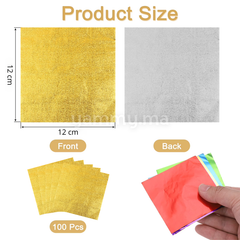 Emballage Pour Bonbons Or Brillant 100 Feuilles 12 x 12 cm