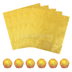 Emballage Pour Bonbons Or Brillant 100 Feuilles 12 x 12 cm