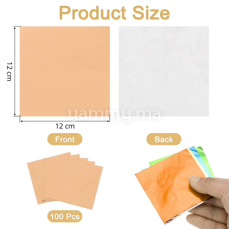 Emballage Pour Bonbons Saumon Clair 100 Feuilles 12 x 12 cm