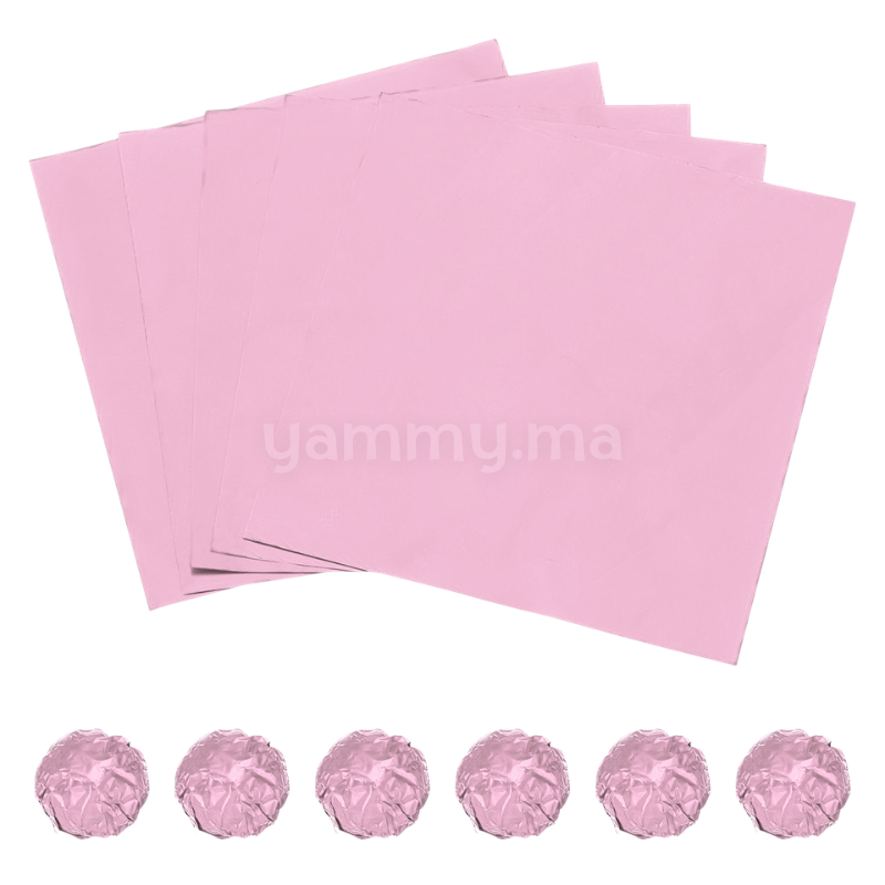 Emballage Pour Bonbons Rose Clair 100 Feuilles 12 x 12 cm