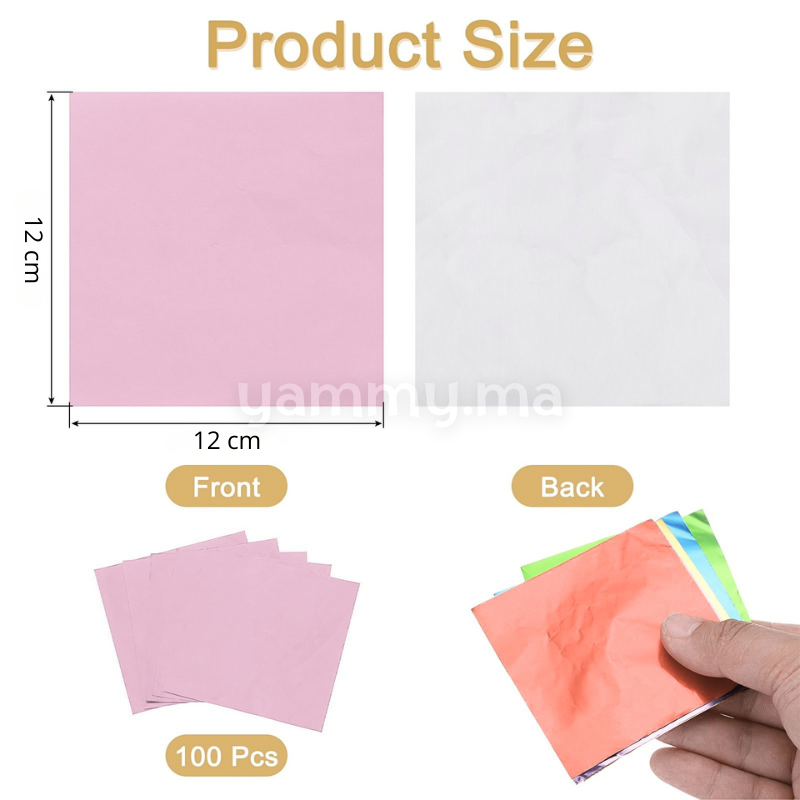 Emballage Pour Bonbons Rose Clair 100 Feuilles 12 x 12 cm