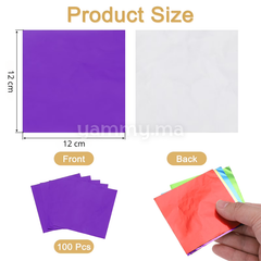 Emballage Pour Bonbons Violet 100 Feuilles 12 x 12 cm