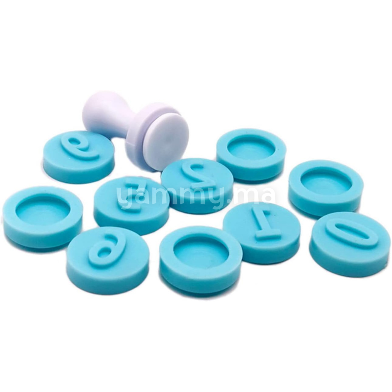 SET. 10 Tampons Embosseurs Chiffres
