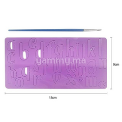 Embosseur pour Pâte à Sucre Alphabet avec Pinceau