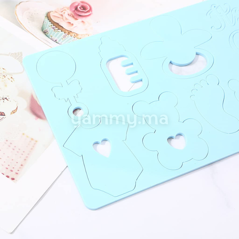 Embosseur pour Pâte à Sucre Thème Bapteme avec Pinceau