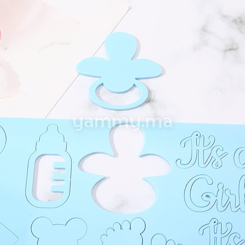 Embosseur pour Pâte à Sucre Thème Bapteme avec Pinceau