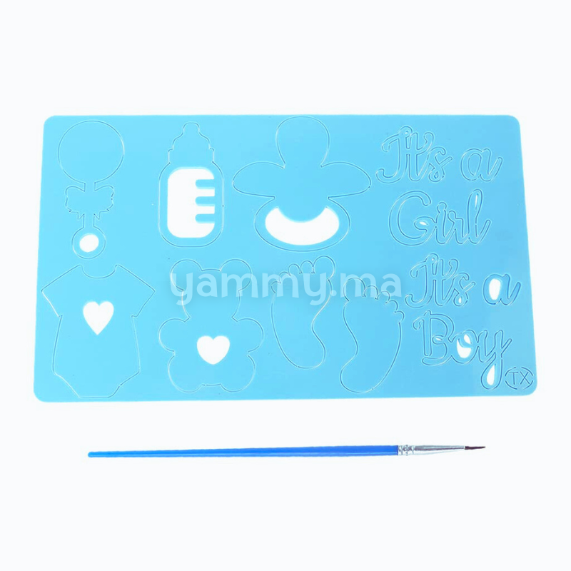 Embosseur pour Pâte à Sucre Thème Bapteme avec Pinceau