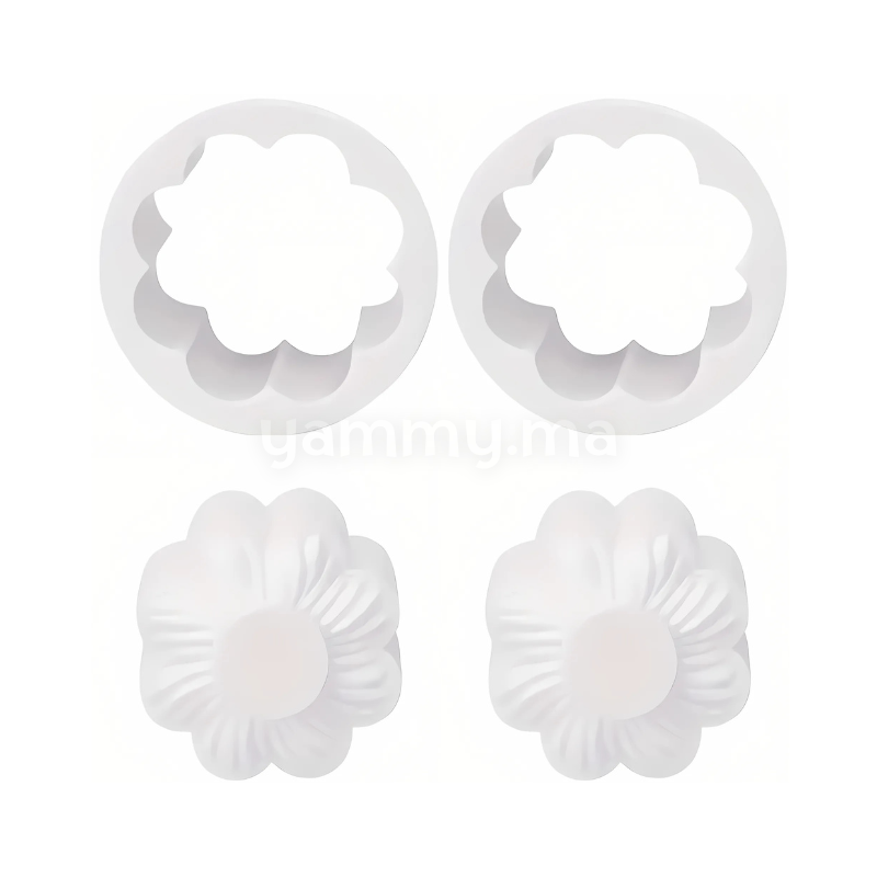 SET. 2 Emporte-pièces Tartelette avec Tampon Double Face
