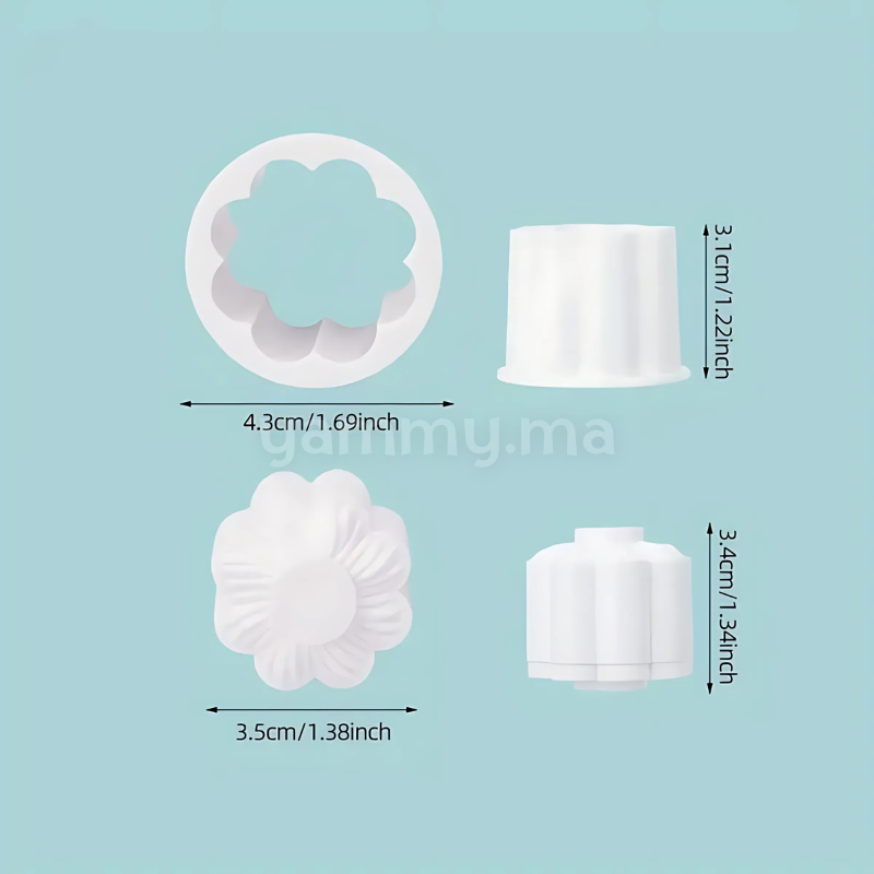 SET. 2 Emporte-pièces Tartelette avec Tampon Double Face