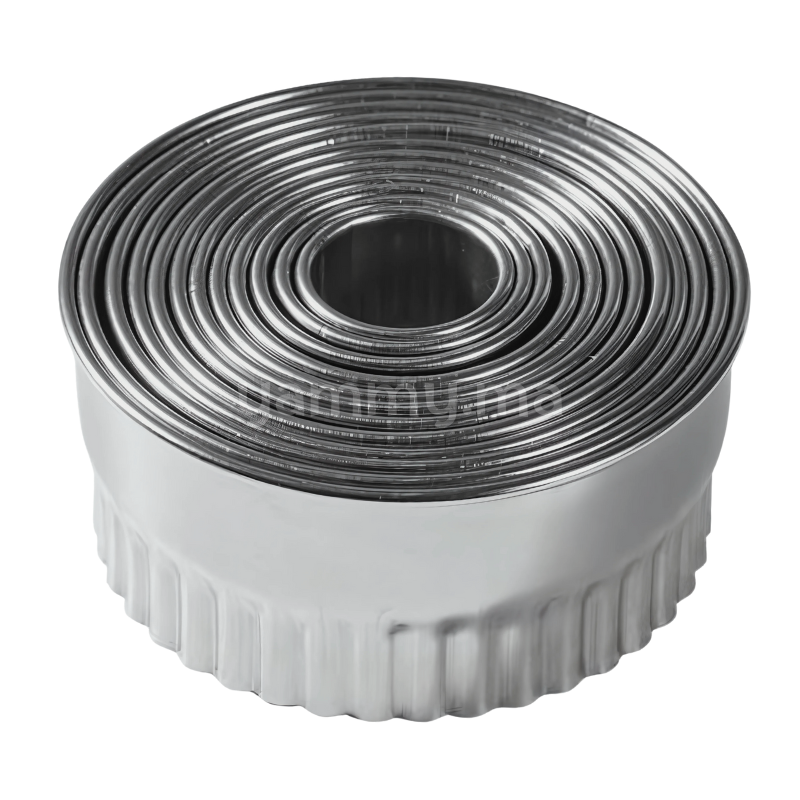 SET. 12 Emporte-pièces Ronds en Inox Hauteur 5 cm