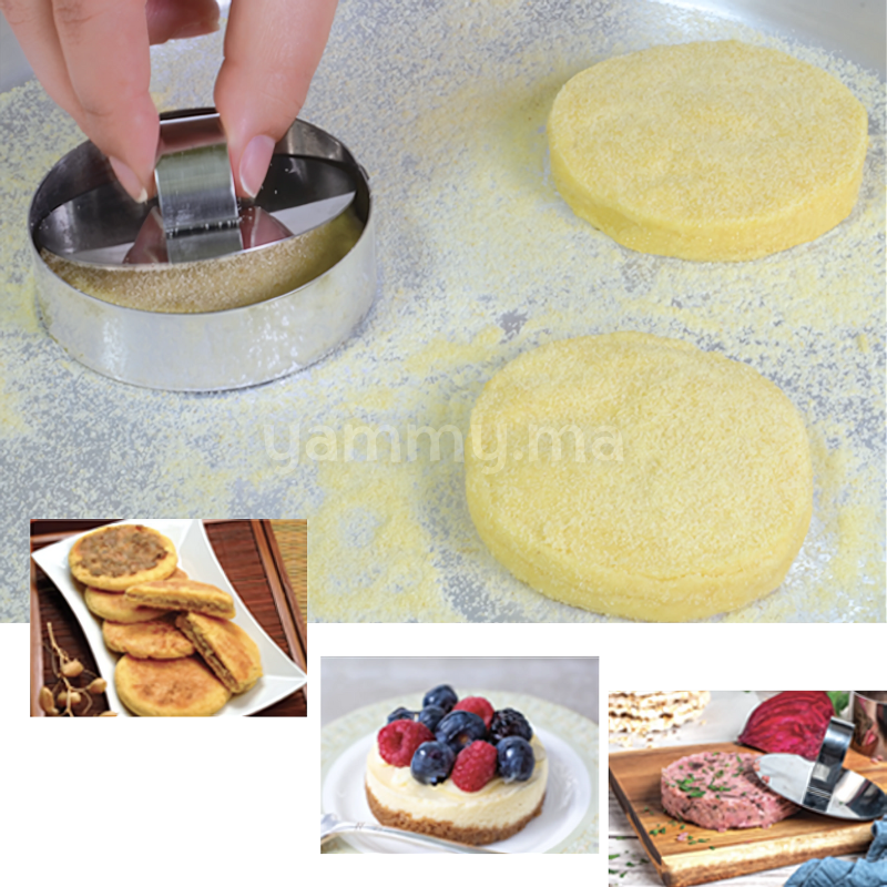 Cercle à Vacherin en Inox 7 cm avec Poussoir – Lamacom