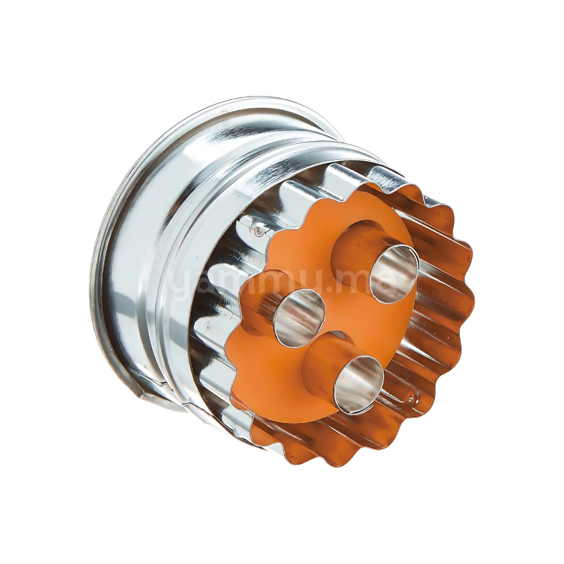 Emporte-pièce avec Poussoir Rond Trois Points en Inox