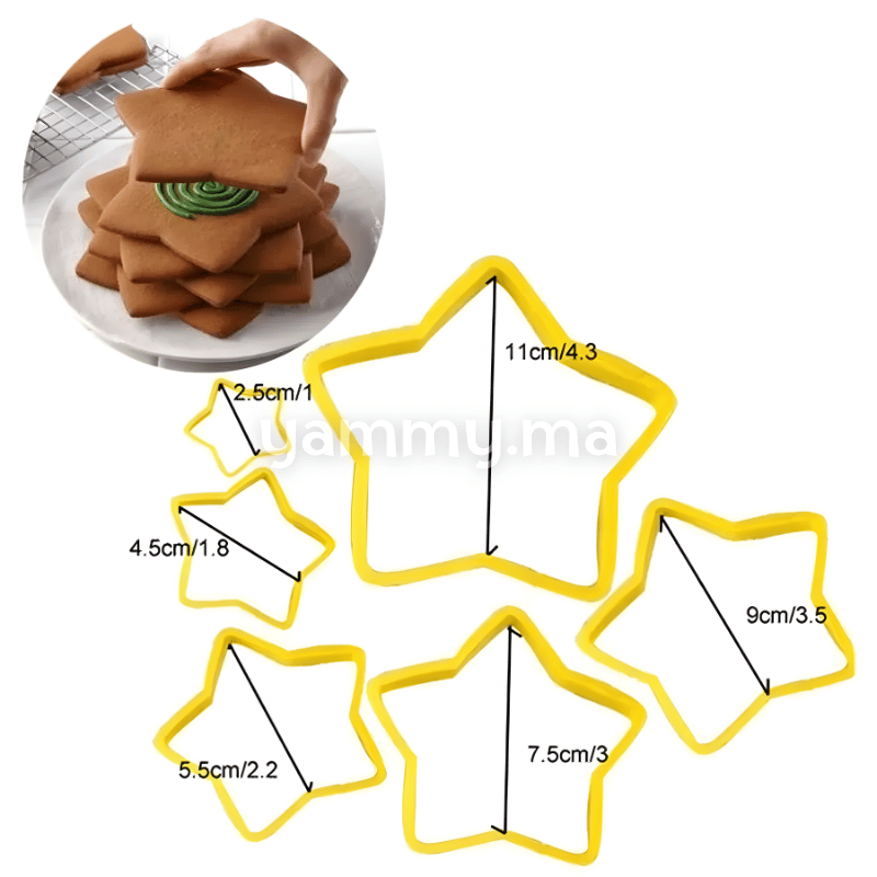 SET. 6 Emporte-pieces Etoiles Sapin