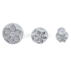 SET. 3 Emporte-pièces avec Poussoir Fleur