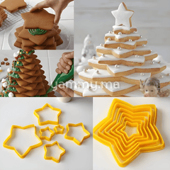 SET. 6 Emporte-pieces Etoiles Sapin