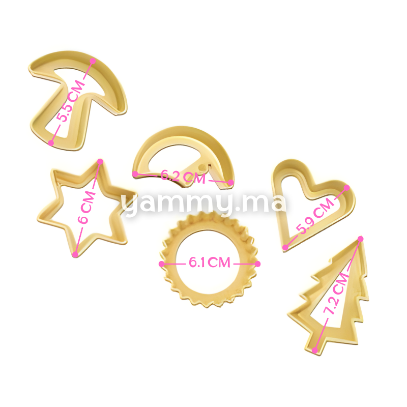 SET. 6 Emporte-pièces à Biscuit - Lamacom 0410/SK