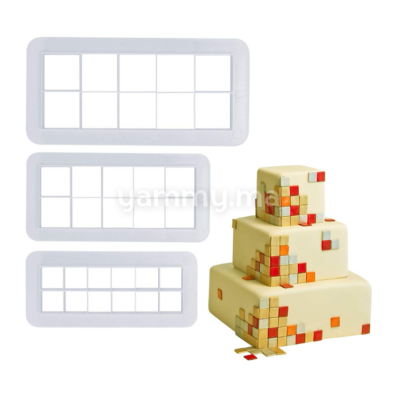 SET. 3 Emporte-pièces Géométrique Carées