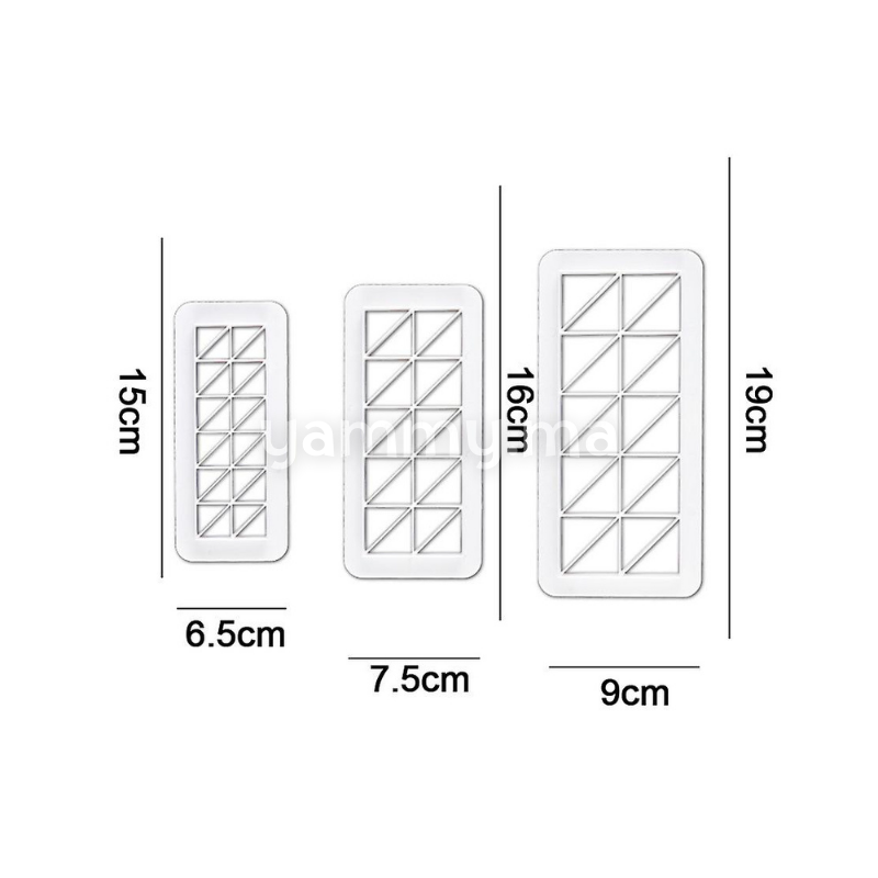 SET. 3 Emporte-pièces Géométrique Carées