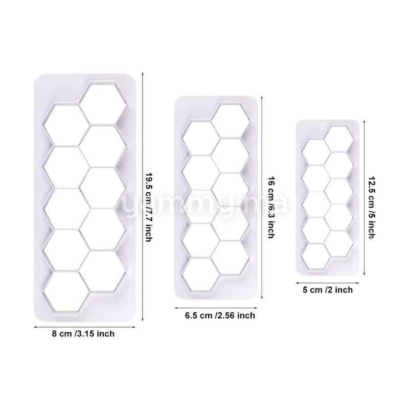 SET. 3 Emporte-pièces Hexagones