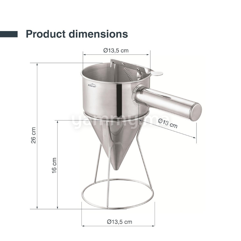 Entonnoir à Piston en Inox avec Support - Lacor 67151