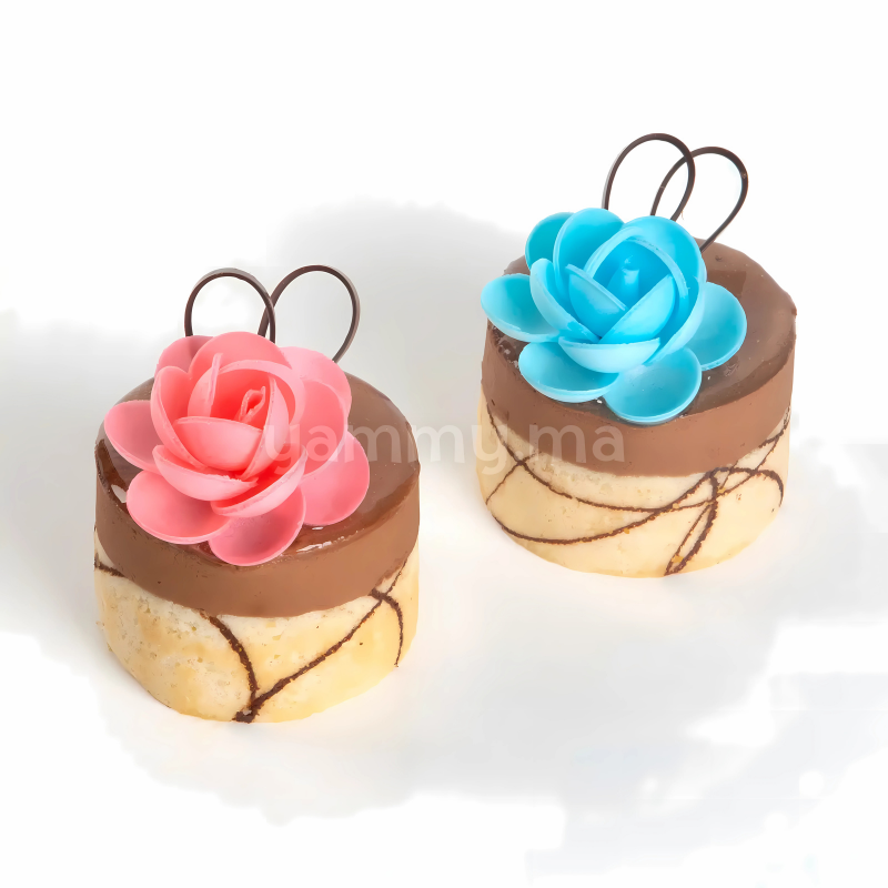 Fleurs de Rose Bleue x6 et Feuilles Vertes x12 en Azyme - Florensuc