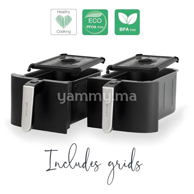 Friteuse sans Huile Air Fryer Double 2 x 4.5L - Lacor 69508