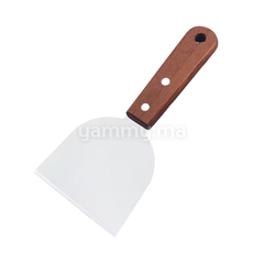 Grattoir & Spatule Plancha en Inox avec Manche en Bois 20 cm