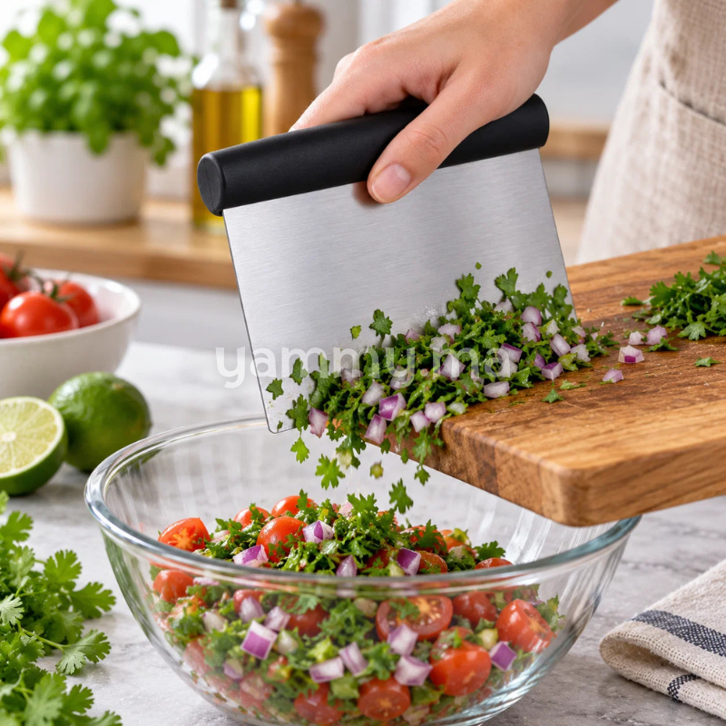 Grattoir & Coupe-Pâte en Inox Professionnel 15 cm Noir