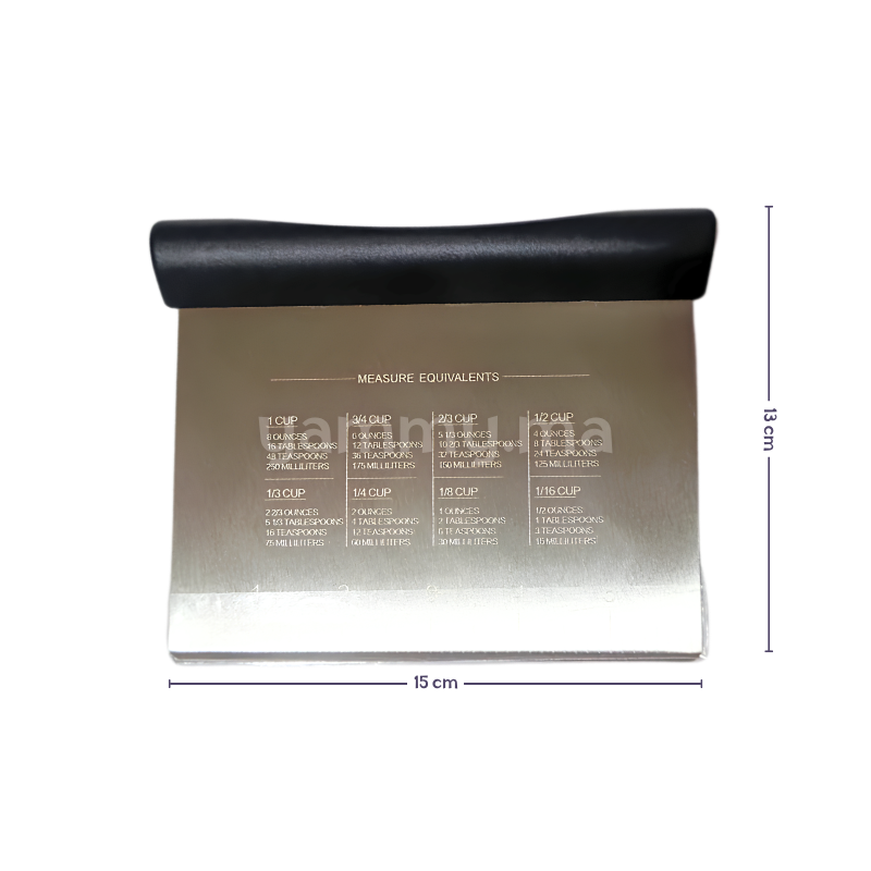 Grattoir & Coupe-Pâte en Inox Professionnel 15 cm Noir