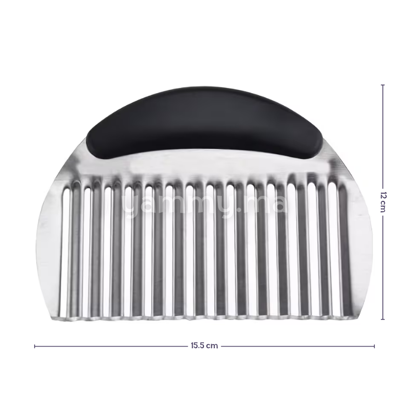 Grattoir & Coupe-Frites Zigzag 15,5 cm en Forme Demi-Ronde
