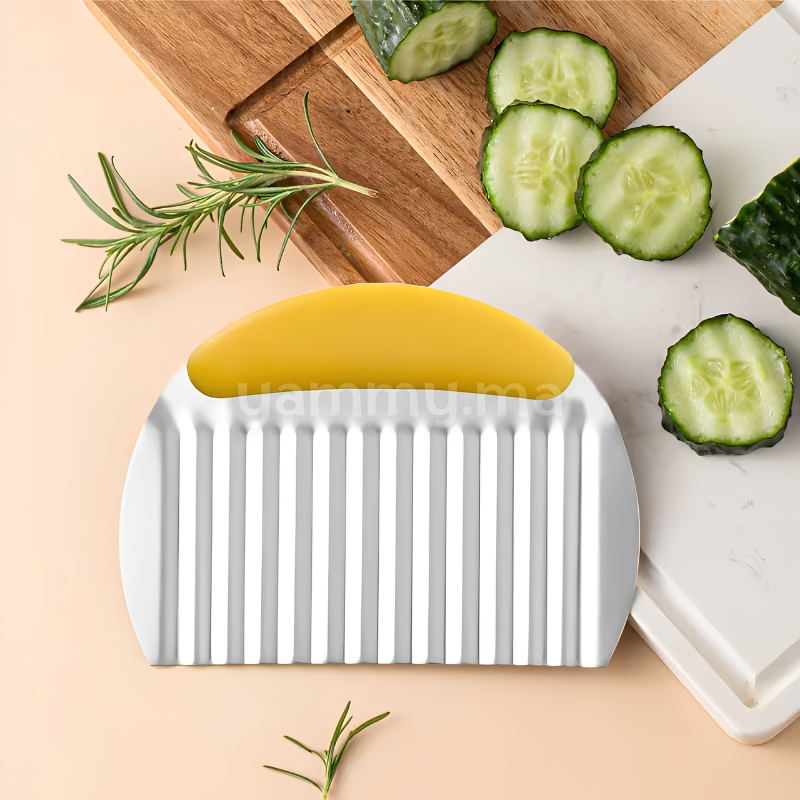 Grattoir & Coupe-Frites Zigzag 15,5 cm en Forme Demi-Ronde